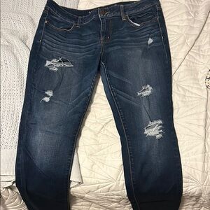 Women's Distressed Blue Jeans